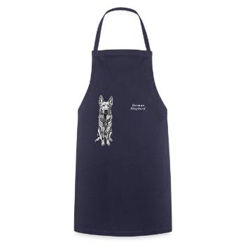 German Shepherd Dog Motif Shepherd Dog - Cooking Apron - navy - Front - AI Model Male 185 dark (185cm)