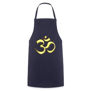 Sacred OM (AUM - I AM), gold, manifestation of - Tablier de cuisine - marine - Devant - AI Model Male 185 dark (185cm)