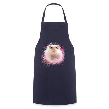 hamster, graffiti,malerei,pink, - Kochschürze - Navy - Vorne - AI Model Male 185 dark (185cm)