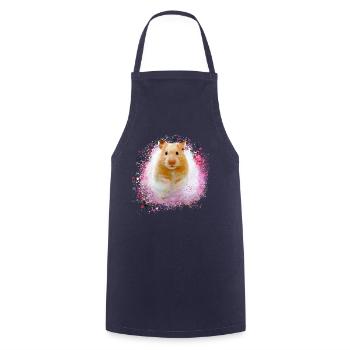 hamster, graffiti,malerei,pink,goldhamster - Kochschürze - Navy - Vorne - AI Model Male 185 dark (185cm)
