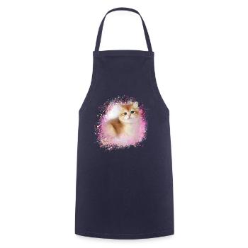 kitten,cat,kitten,graffiti,painting - Cooking Apron - navy - Front - AI Model Male 185 dark (185cm)