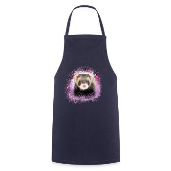 ferrets,pink,graffiti,iltis - Cooking Apron - navy - Front - AI Model Male 185 dark (185cm)