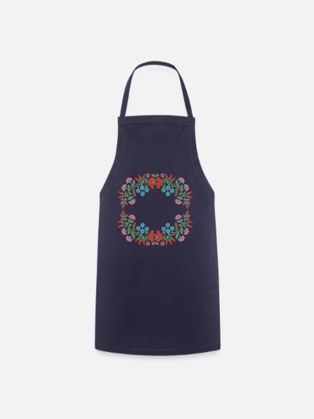 leer,blumen,blumenkranz,floral,illustration - Kochschürze - Navy