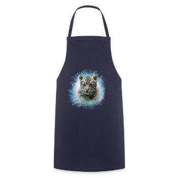 tigerbaby, tigre, bleu, graffiti, peinture - Tablier de cuisine - marine - Devant - AI Model Male 185 dark (185cm)