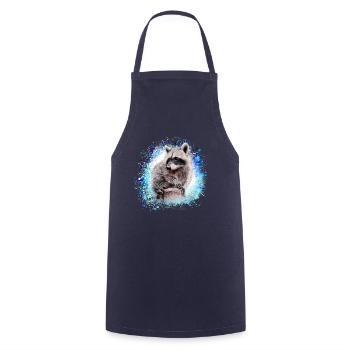 raccoon,bear,graffiti,painting,blue - Cooking Apron - navy - Front - AI Model Male 185 dark (185cm)