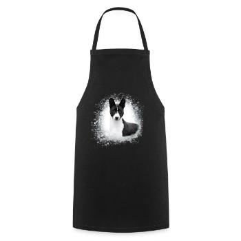 basenji,dog,graffiti,painting - Cooking Apron - black - Front - AI Model Male 185 dark (185cm)