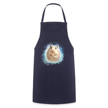Jumping mouse,mouse,graffiti,painting,shrew - Cooking Apron - navy - Front - AI Model Male 185 dark (185cm)