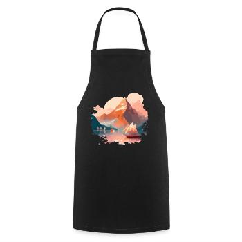 The fjord - Cooking Apron - black - Front - AI Model Male 185 dark (185cm)