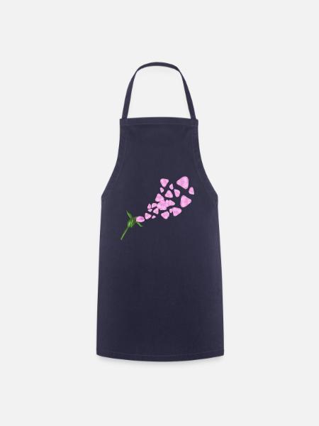 Rose im Wind - Kochschürze - Navy