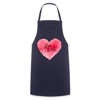 You & Me Heart - Cooking Apron - navy - Front - AI Model Male 185 dark (185cm)