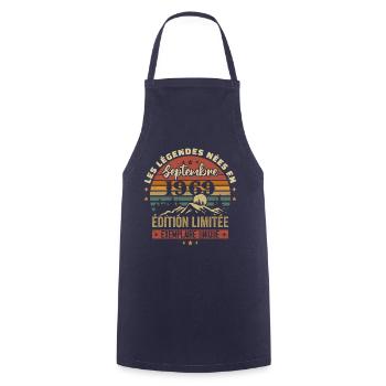 Retro 1969 - Legends born in September 1969 - Cooking Apron - navy - Front - AI Model Male 185 dark (185cm)