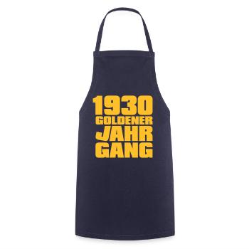 Goldener Jahrgang 1930 geboren - Kochschürze - Navy - Vorne - AI Model Male 185 dark (185cm)