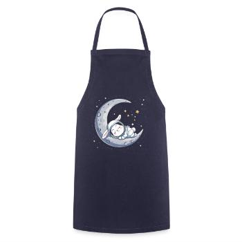 Cute Moon Bunny – Dreamlike Astronaut Journey - Cooking Apron - navy - Front - AI Model Male 185 dark (185cm)