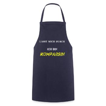 Lasst mich durch ich bin Komparsin Geschenkidee - Kochschürze - Navy - Vorne - AI Model Male 185 dark (185cm)