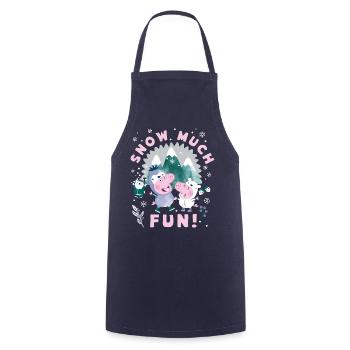 Peppa Pig And Brother George Playing In The Snow - Cooking Apron - navy - Front - AI Model Male 185 dark (185cm)