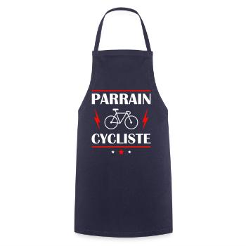 Parrain cycliste, cadeau cyclisme, vélo, Noël - Tablier de cuisine - marine - Devant - AI Model Male 185 dark (185cm)