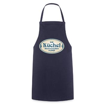 Küche Hund Küchenhund kochen Koch Köchin antik - Kochschürze - Navy - Vorne - AI Model Male 185 dark (185cm)
