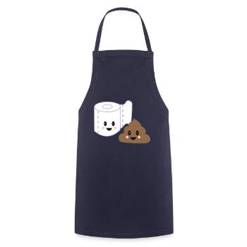 WC kawaii poo - Kochschürze - Navy - Vorne - AI Model Male 185 dark (185cm)