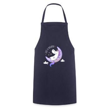 Nur ein Träumer - Dreamy Unicorn - Kochschürze - Navy - Vorne - AI Model Male 185 dark (185cm)