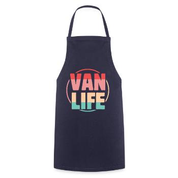 Van Life Minivan Camping Nation Cooles Wohnmobil B - Kochschürze - Navy - Vorne - AI Model Male 185 dark (185cm)