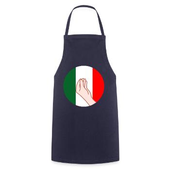 Funny Italian Humor Hand Gesture Pride Pizza - Cooking Apron - navy - Front - AI Model Male 185 dark (185cm)
