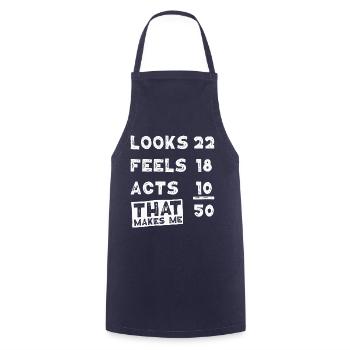 50. Geburtstag Spruch 50 Jahre Geschenk - Kochschürze - Navy - Vorne - AI Model Male 185 dark (185cm)