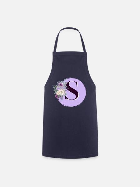 Buchstabe S Krone der Blumen - Kochschürze - Navy