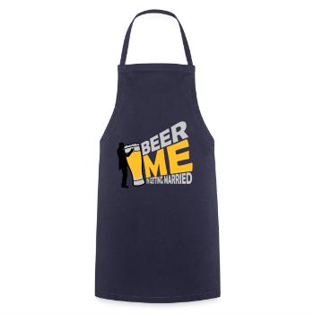 Beer Me Getting Married - Cooking Apron - navy - Front - AI Model Male 185 dark (185cm)