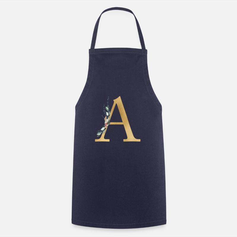 Monogramme A personnalisable - Tablier de cuisine - marine