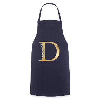 Customizable Monogram D - Cooking Apron - navy - Front - AI Model Male 185 dark (185cm)