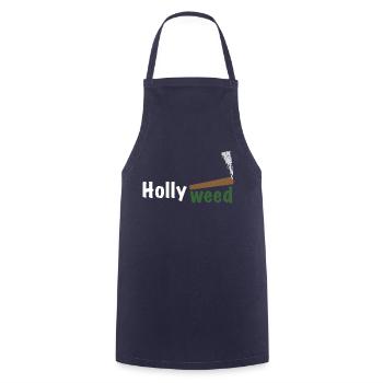 HollyWeed white - Kochschürze - Navy - Vorne - AI Model Male 185 dark (185cm)