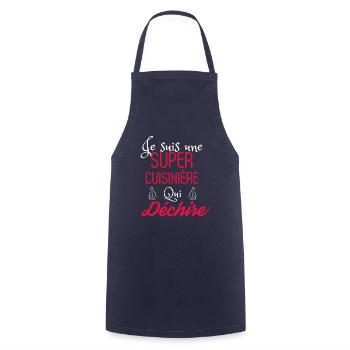 Super cuisinière qui déchire - Tablier de cuisine - marine - Devant - AI Model Male 185 dark (185cm)