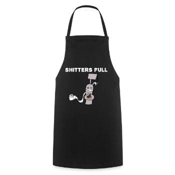 Shitters Full Klo WC 00 - Kochschürze - Schwarz - Vorne - AI Model Male 185 dark (185cm)
