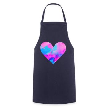 Mother's Day Valentine's Day Love Wedding Engagement - Cooking Apron - navy - Front - AI Model Male 185 dark (185cm)