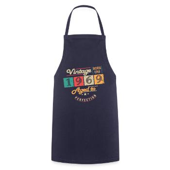 Original 1969 Vintage - Cadeau D’anniversaire 1969 - Tablier de cuisine - marine - Devant - AI Model Male 185 dark (185cm)