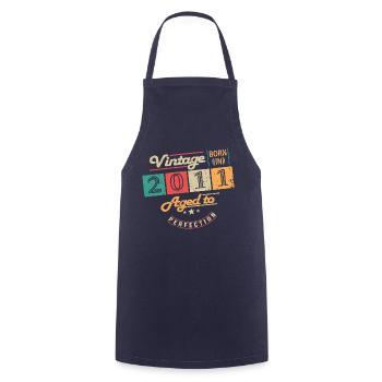 Original 2011 Vintage - 2011 Birthday Gift - Cooking Apron - navy - Front - AI Model Male 185 dark (185cm)