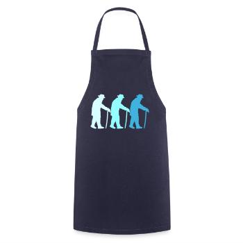 Drei Opas Rentner Alter Männer Team Silhouette - Kochschürze - Navy - Vorne - AI Model Male 185 dark (185cm)