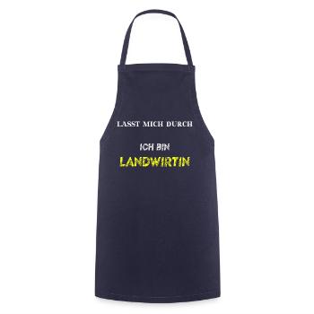 Lasst mich durch - ich bin Landwirtin Geschenkidee - Kochschürze - Navy - Vorne - AI Model Male 185 dark (185cm)