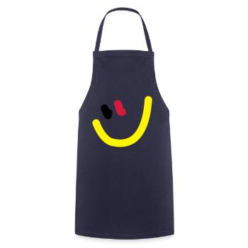 EM2018 DE (Smiley) - Kochschürze - Navy - Vorne - AI Model Male 185 dark (185cm)
