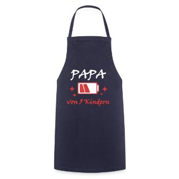 Akku leer Papa von 5 Kindern Vater Vatertag Kind - Kochschürze - Navy - Vorne - AI Model Male 185 dark (185cm)