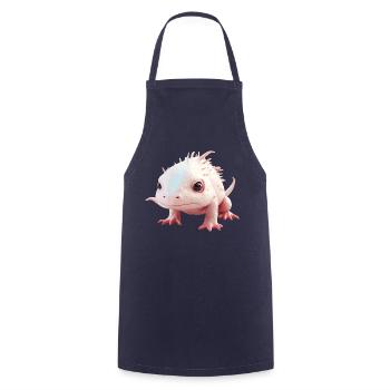 Small Baby Axolotl for Animal Lovers - Cooking Apron - navy - Front - AI Model Male 185 dark (185cm)