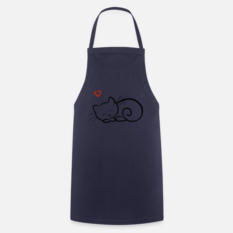 Kitten sleeping - Cooking Apron - navy