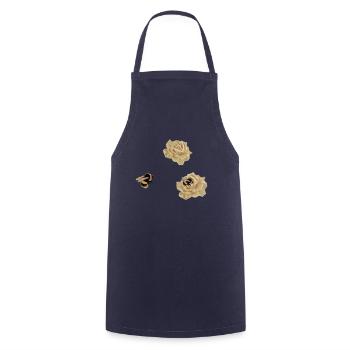 Abeille aimant les roses - Tablier de cuisine - marine - Devant - AI Model Male 185 dark (185cm)