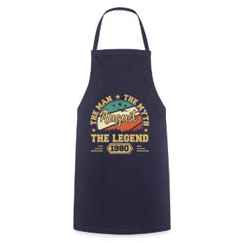 Legendary since August 1980 Vintage 1980 August - Cooking Apron - navy - Front - AI Model Male 185 dark (185cm)