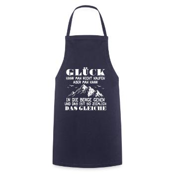 Berge Glück Wandern - Kochschürze - Navy - Vorne - AI Model Male 185 dark (185cm)