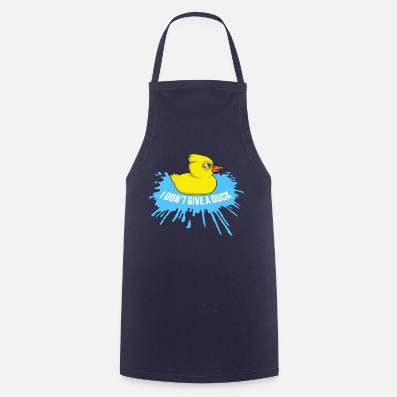 Funny I Don't Give A Duck Rubber Ducks Sarcasm - Cooking Apron - navy