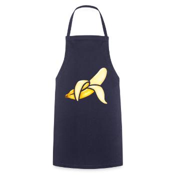 Glassy Banana watercolor - Cooking Apron - navy - Front - AI Model Male 185 dark (185cm)