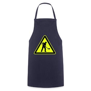 Road construction sign construction site 1 - Cooking Apron - navy - Front - AI Model Male 185 dark (185cm)