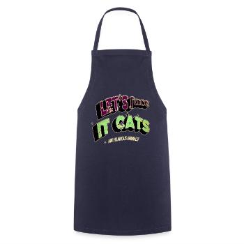 Cat Face Tshirts Birthday Present Pet Lover Happy - Cooking Apron - navy - Front - AI Model Male 185 dark (185cm)
