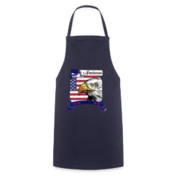 American Eagle, Amerika, Flagge mit Adler - Kochschürze - Navy - Vorne - AI Model Male 185 dark (185cm)
